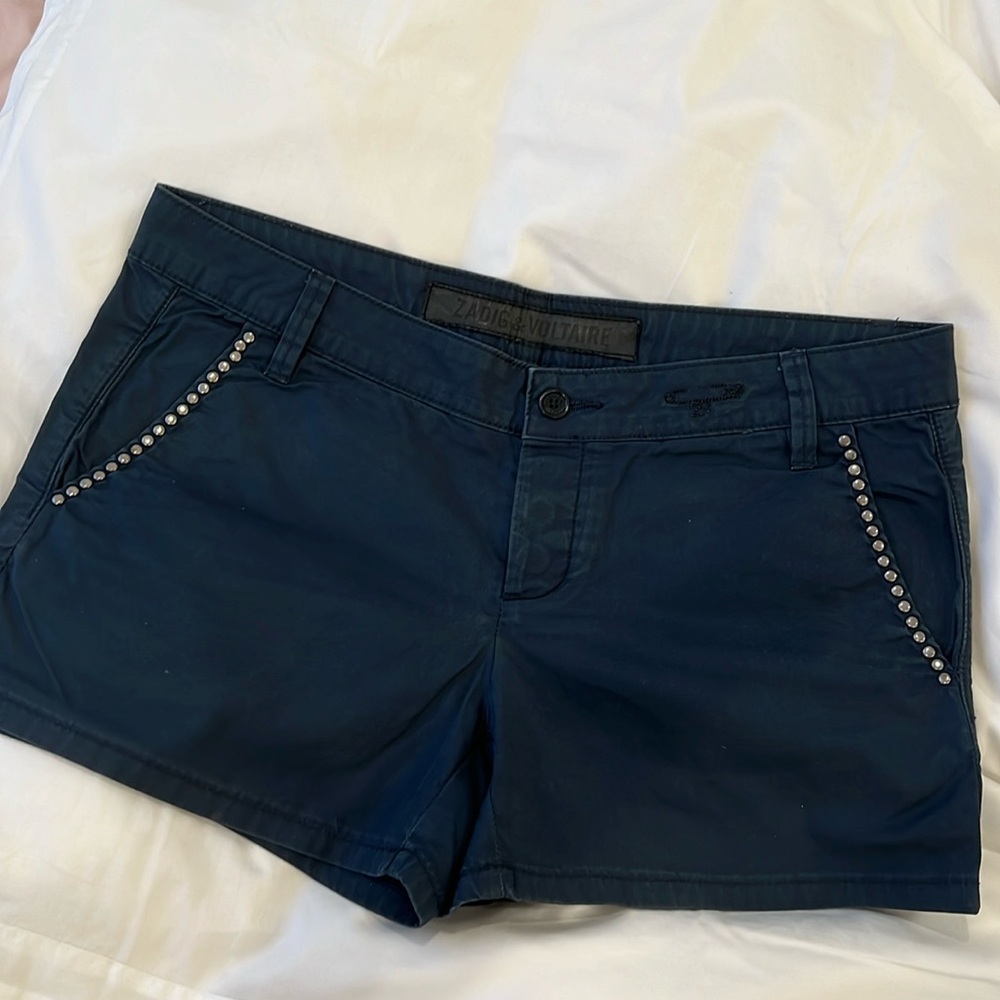 Zadig and Voltaire Navy shorts with detail